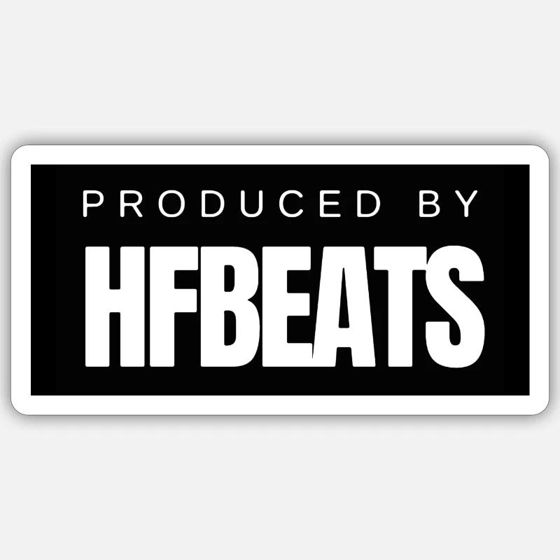 HF beats - Sticker Größe S (10 x 10 cm) - Mattweiß