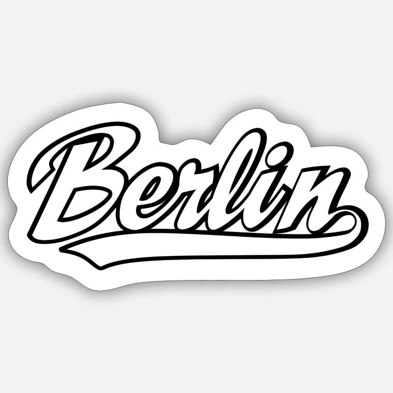 Berlin Black White - Sticker size S (10 x 10 cm) - white matte