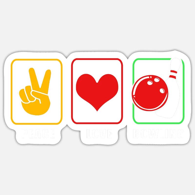 Bowling - Sticker Größe S (10 x 10 cm) - Mattweiß