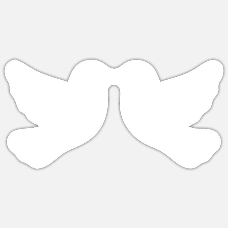 Colombe - Sticker taille S (10 x 10 cm) - blanc mat