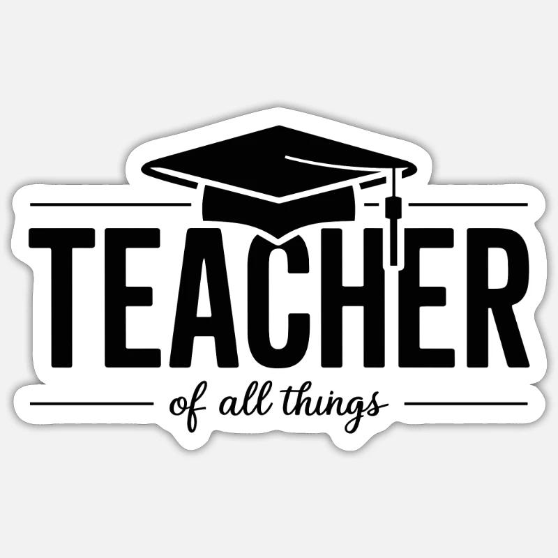Teacher Lehrer Lehrerin Schule Beruf - Sticker Größe S (10 x 10 cm) - Mattweiß