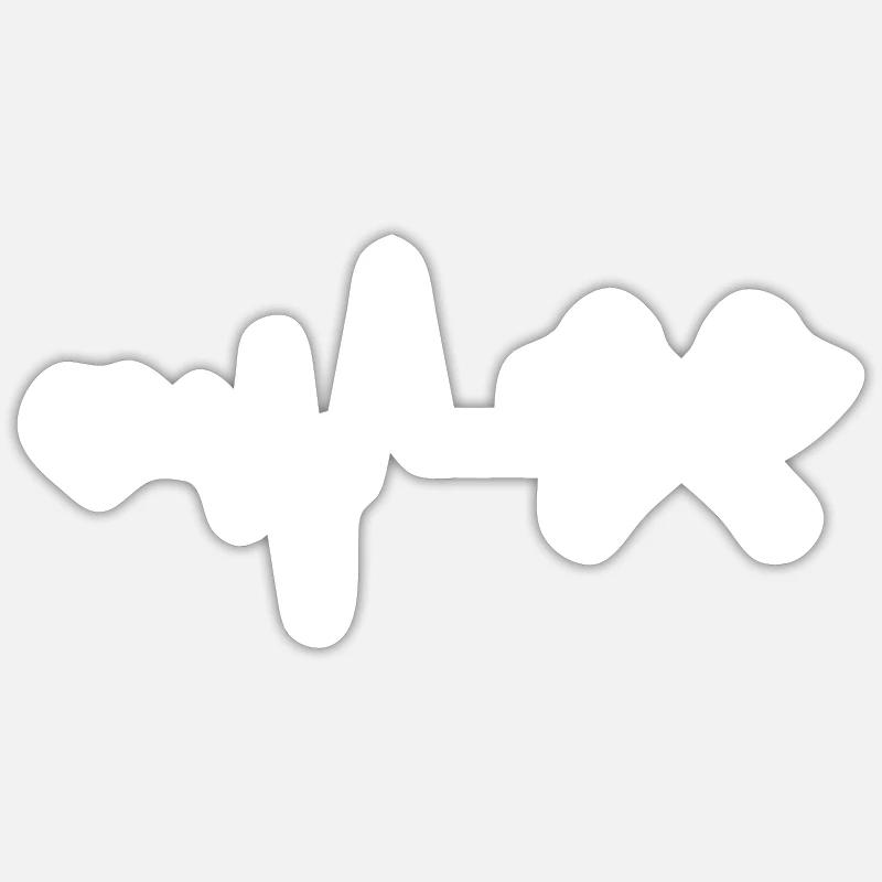 Axe Pulse Battement de cœur Sticker taille S (10 x 10 cm)