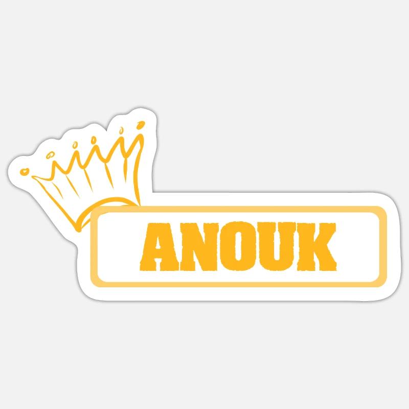Anouk als Name - Sticker Größe S (10 x 10 cm) - Mattweiß