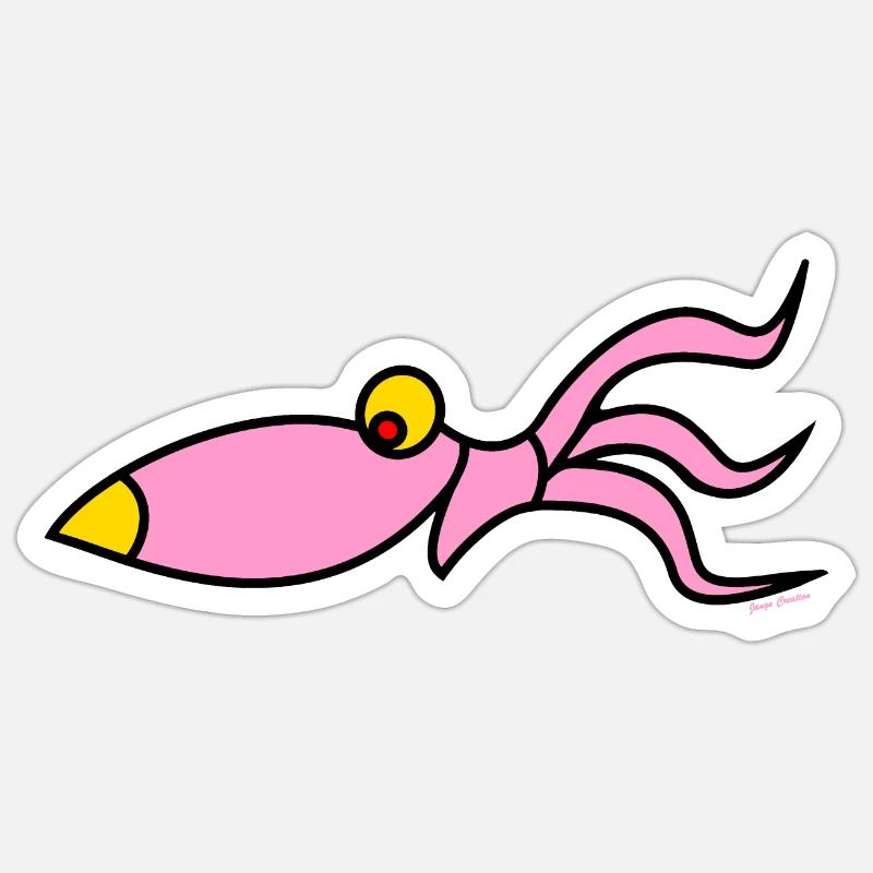 funny squid - Sticker Größe S (10 x 10 cm) - Mattweiß