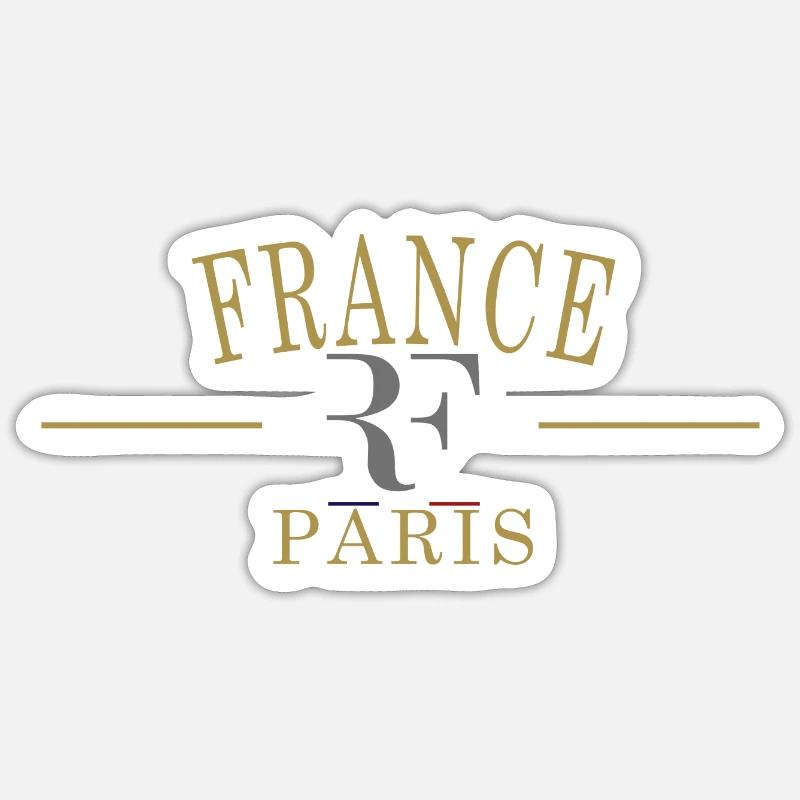 France drapeau RF - Sticker taille S (10 x 10 cm) - blanc mat