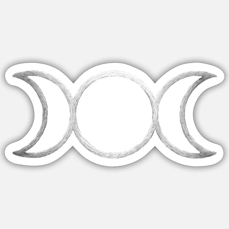 Triple Lune - Sticker taille S (10 x 10 cm) - blanc mat