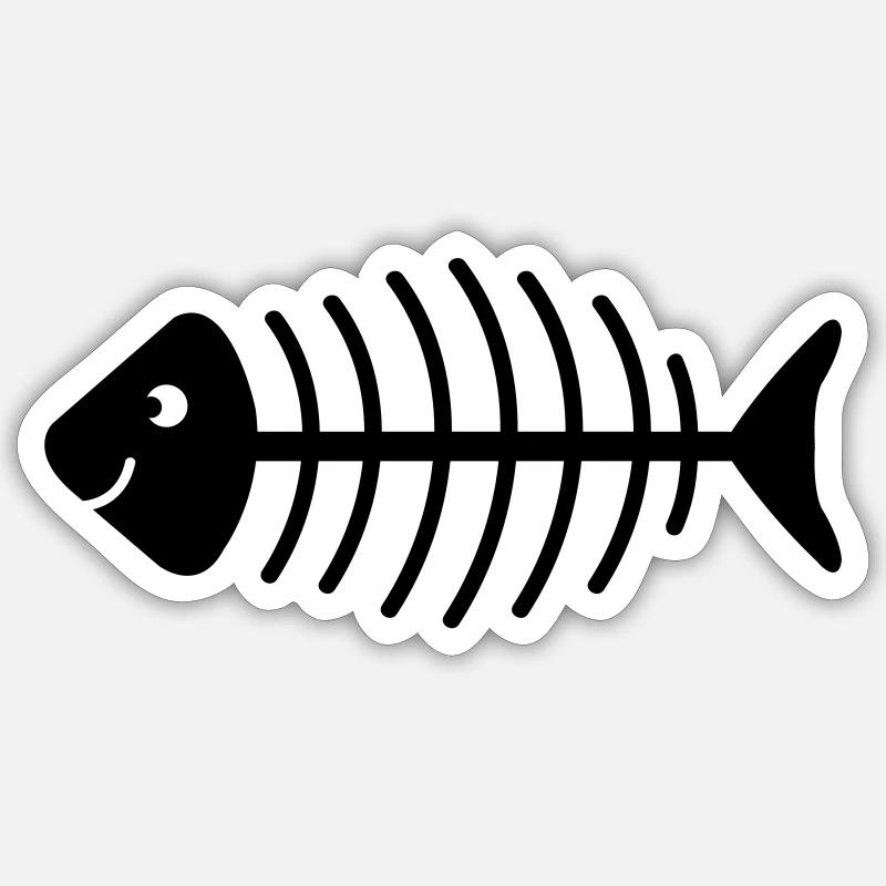 Fischgrete - Sticker taille S (10 x 10 cm) - blanc mat