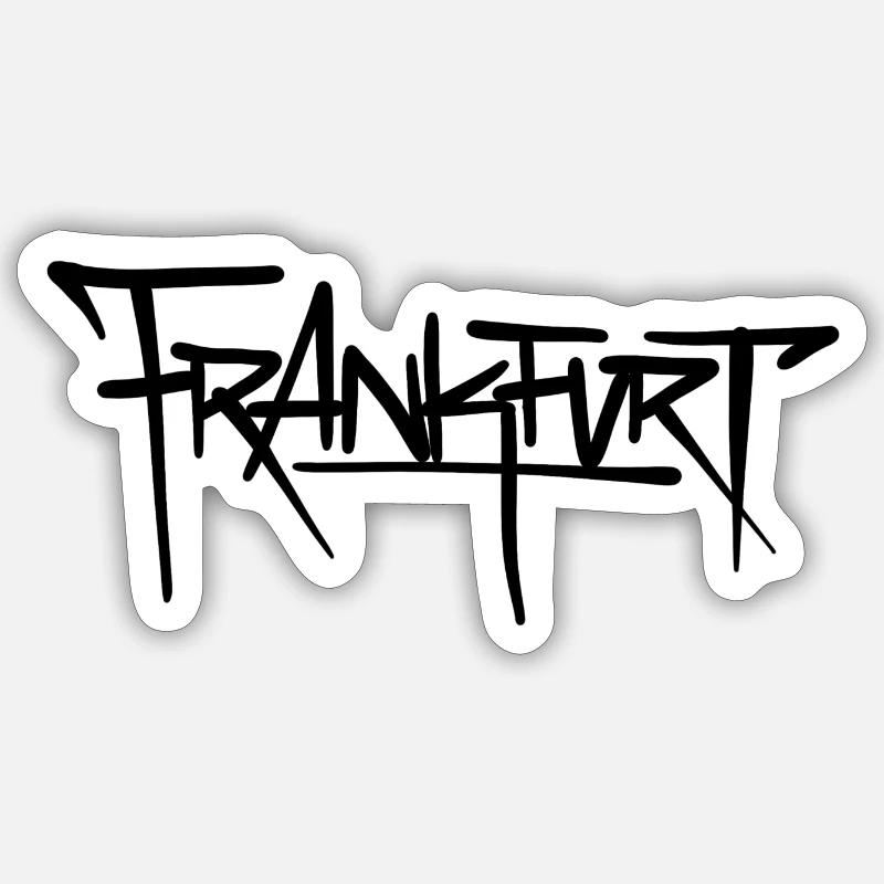 Frankfurt Tag Style - Sticker Größe S (10 x 10 cm) - Mattweiß