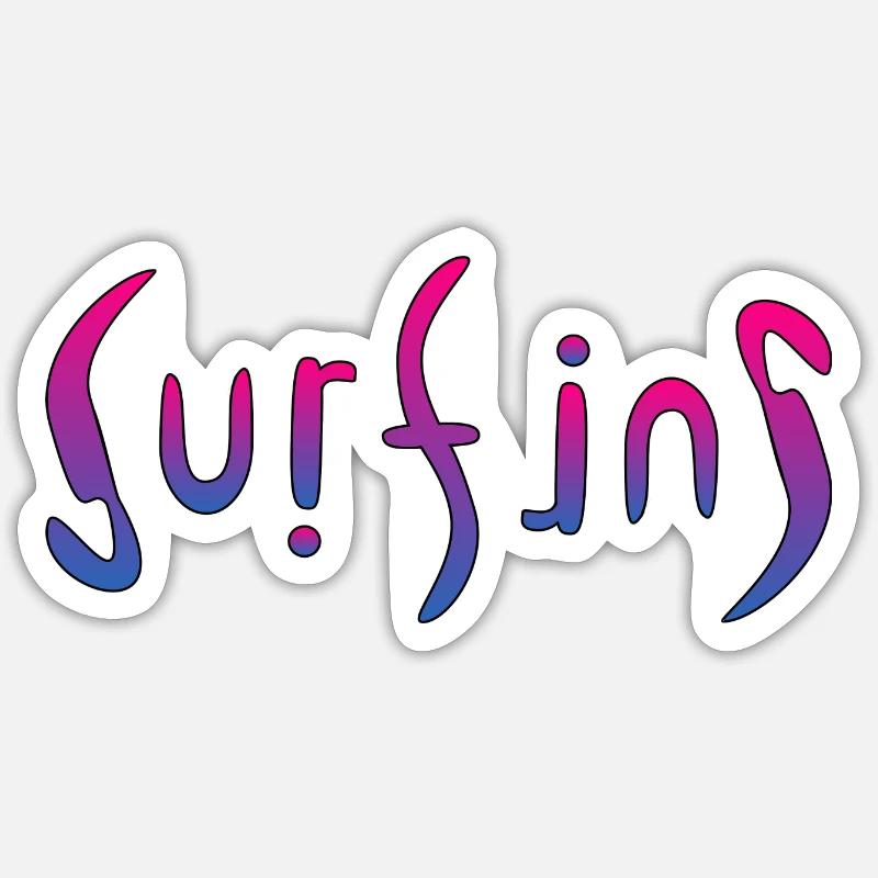 Surf - Sticker taille S (10 x 10 cm) - blanc mat