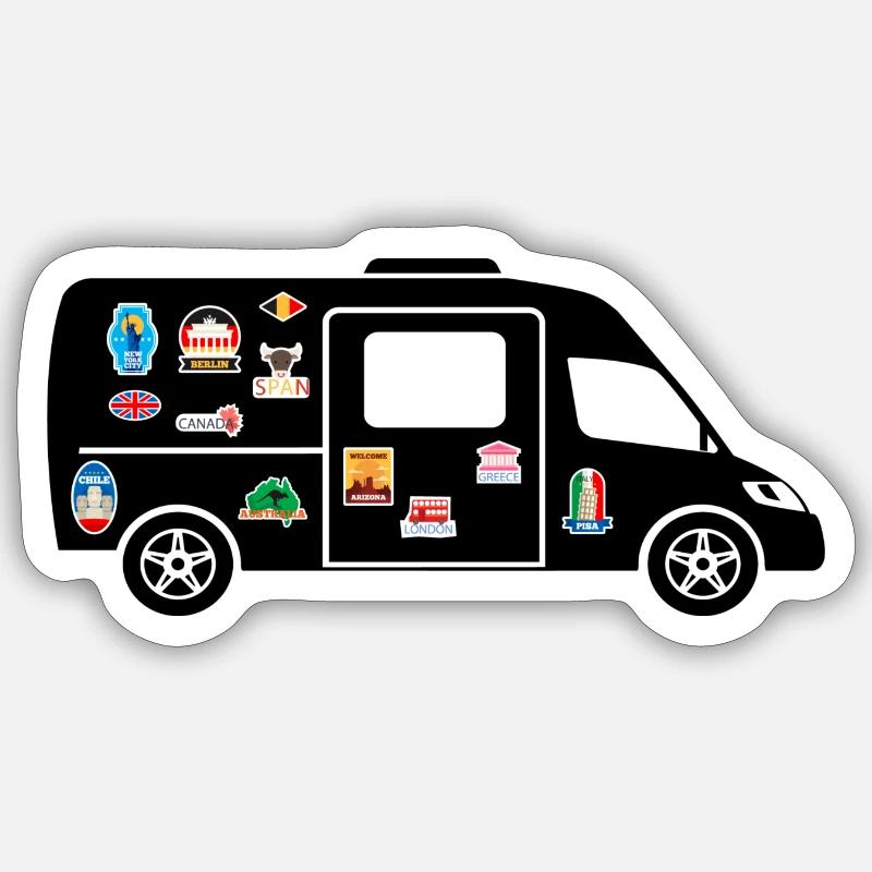 Van with Stickers - Sticker size S (10 x 10 cm) - white matte