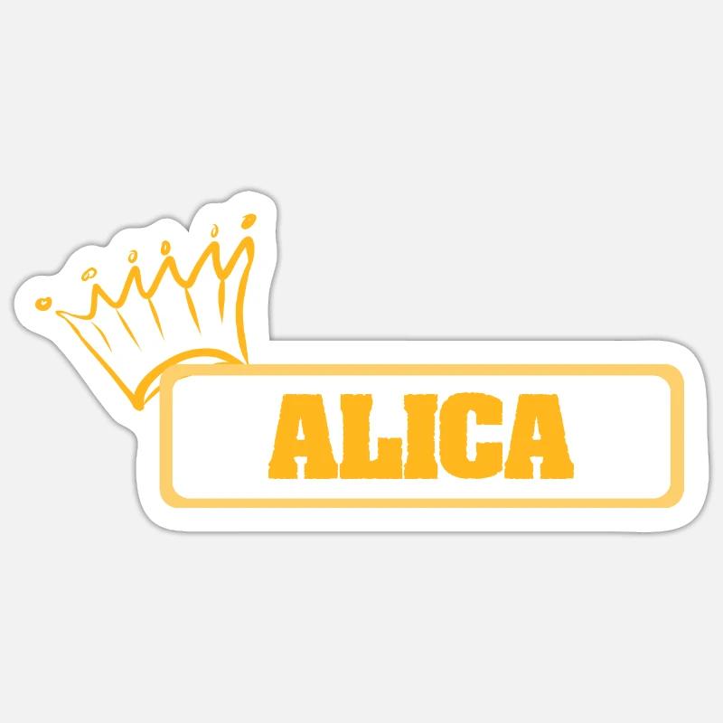 Name Alica - Sticker Größe S (10 x 10 cm) - Mattweiß