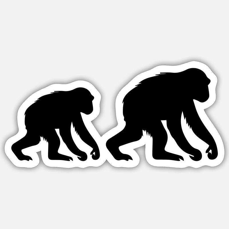 affen Sticker Größe S (10 x 10 cm)
