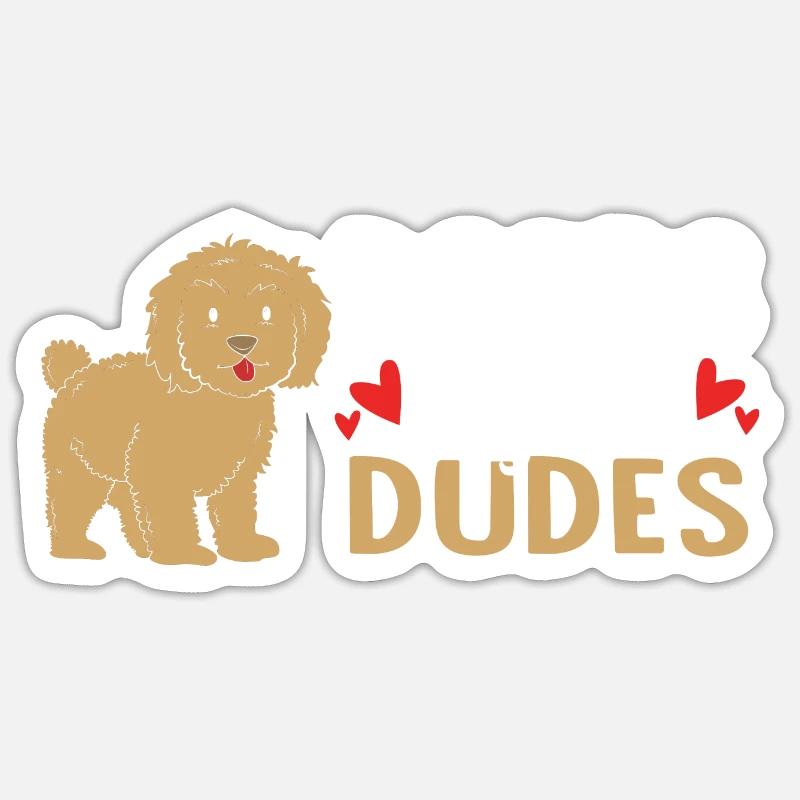 Goldendoodle - Sticker taille S (10 x 10 cm) - blanc mat