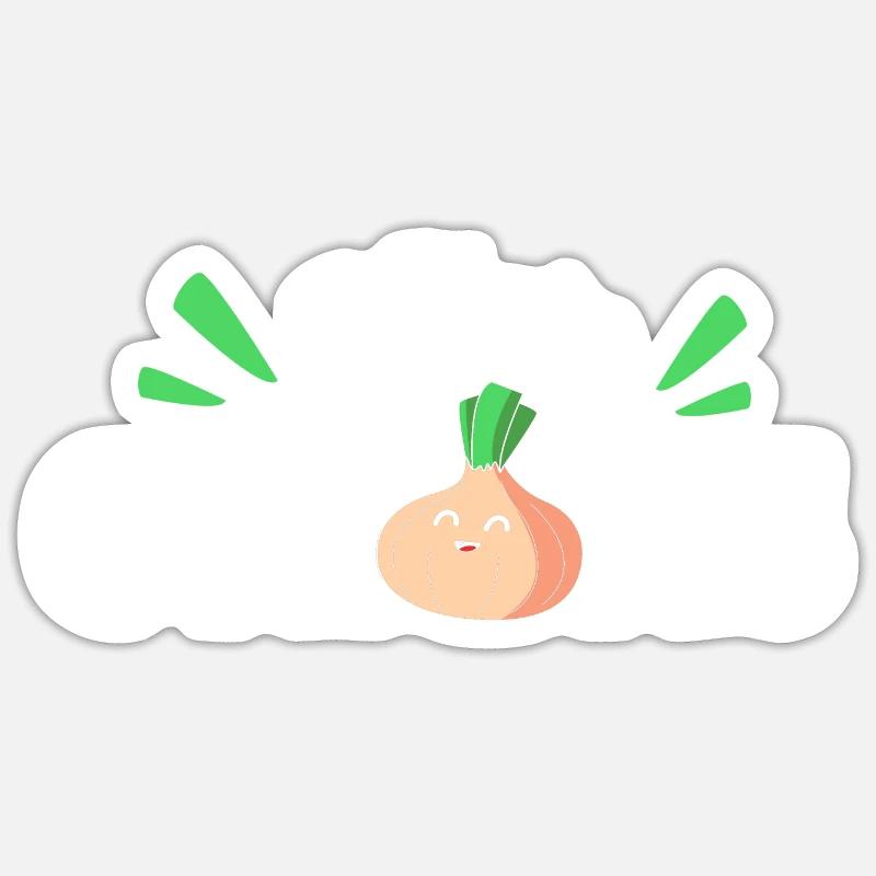 Oignon - Sticker taille S (10 x 10 cm) - blanc mat