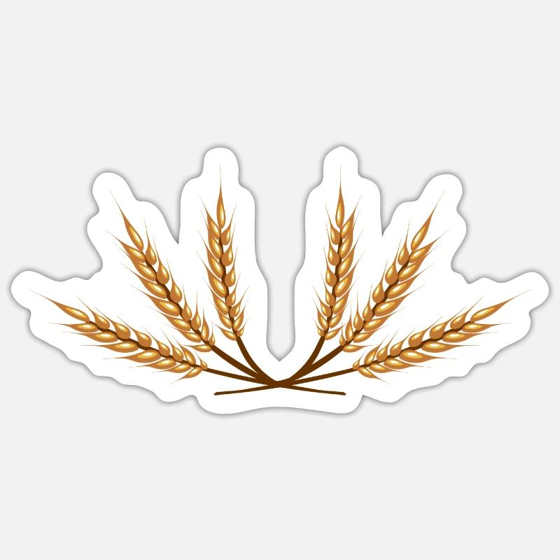 Couronne de céréales - Sticker taille S (10 x 10 cm) - blanc mat