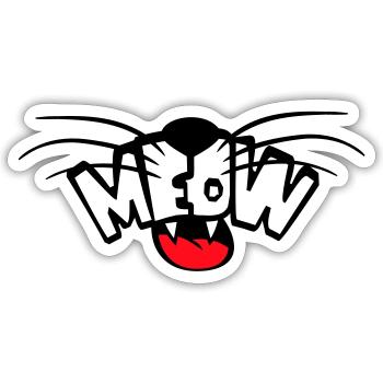 Meow Cat Comic Text Meow Funny Cartoon Quote - Sticker size S (10 x 10 cm) - white matte - Front