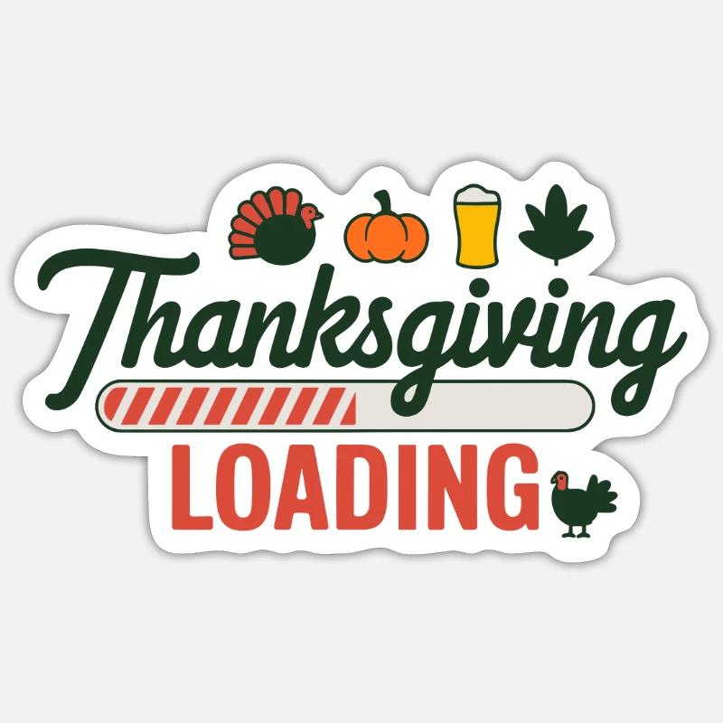 Thanksgiving Loading Erntedankfest Ladebalken Sticker Größe S (10 x 10 cm)