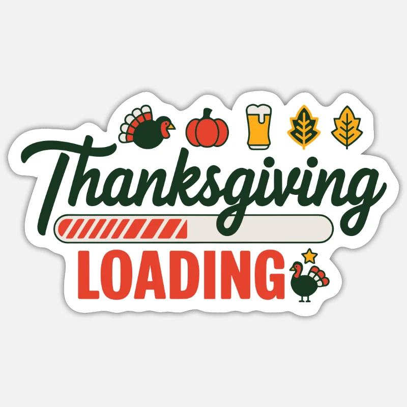Thanksgiving Loading Erntedankfest Ladebalken Sticker Größe S (10 x 10 cm)
