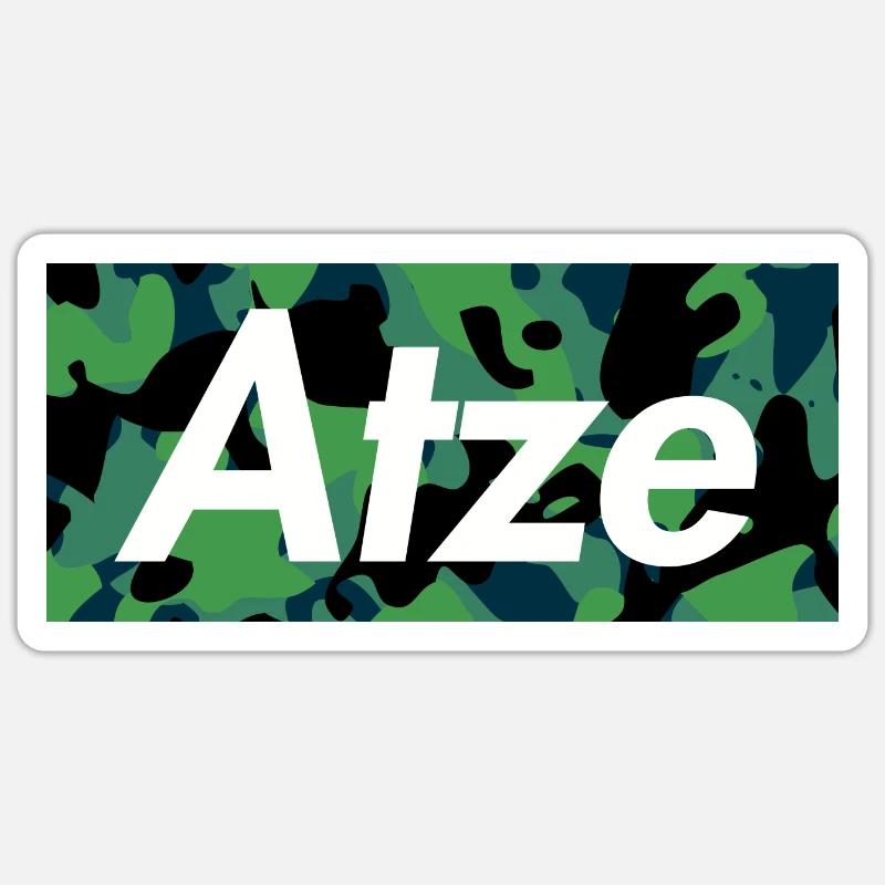 Atze Camouflage v1 - Sticker Größe S (10 x 10 cm) - Mattweiß