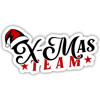 X-Mas Team Weihnachten - Sticker Größe S (10 x 10 cm) - Mattweiß - Vorne