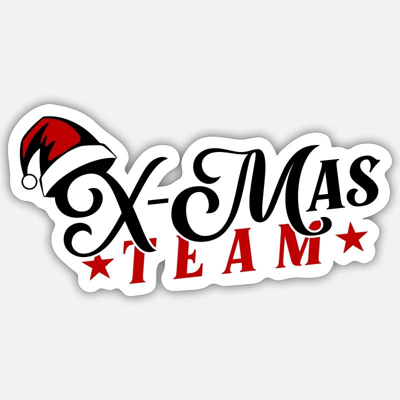 Équipe de Noël - Sticker taille S (10 x 10 cm) - blanc mat