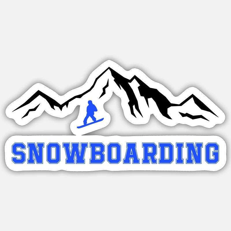 Planche à neige - Sticker taille S (10 x 10 cm) - blanc mat