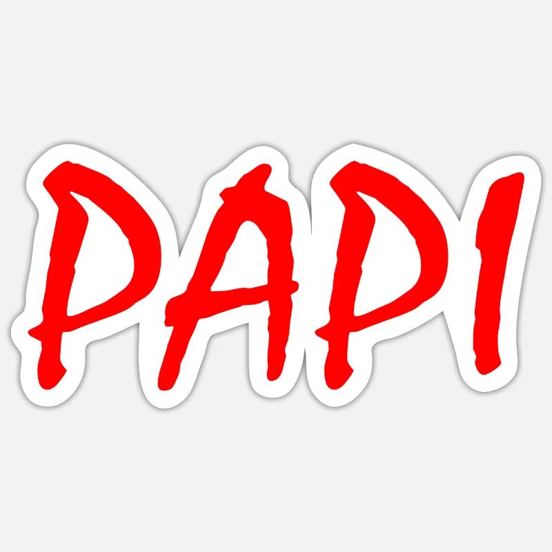 Papi - Sticker Größe S (10 x 10 cm) - Mattweiß