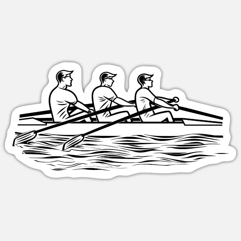 Rowing Team Drawing - Sticker size S (10 x 10 cm) - white matte