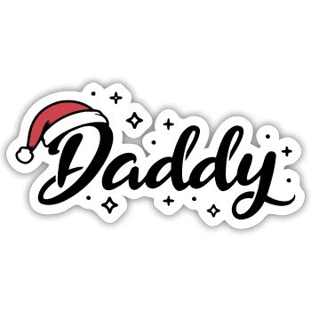 Santa Hat Daddy Dad - Sticker size S (10 x 10 cm) - white matte - Front