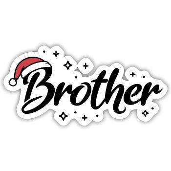 Weihnachtsmütze Brother Bruder - Sticker Größe S (10 x 10 cm) - Mattweiß - Vorne