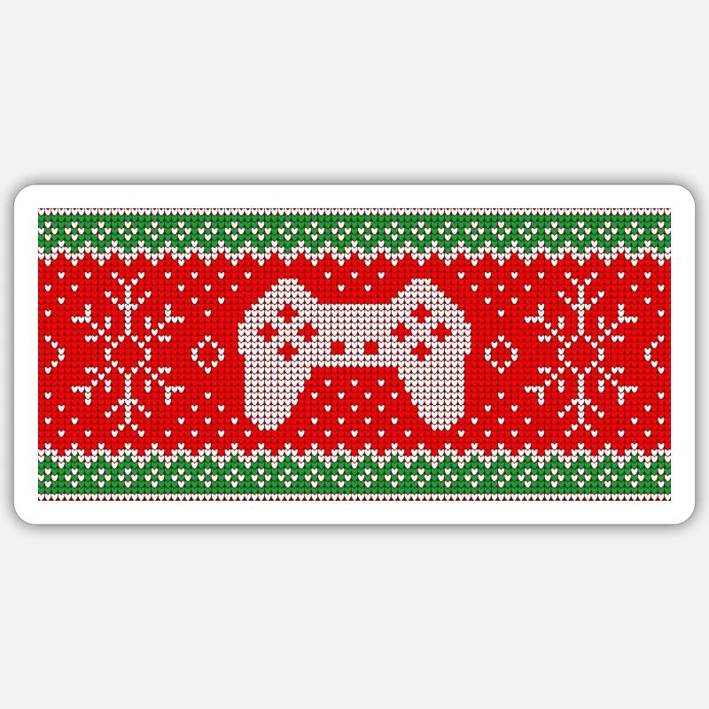 Christmas Pattern Gaming Pad Coffee Mug White Sticker size S (10 x 10 cm)