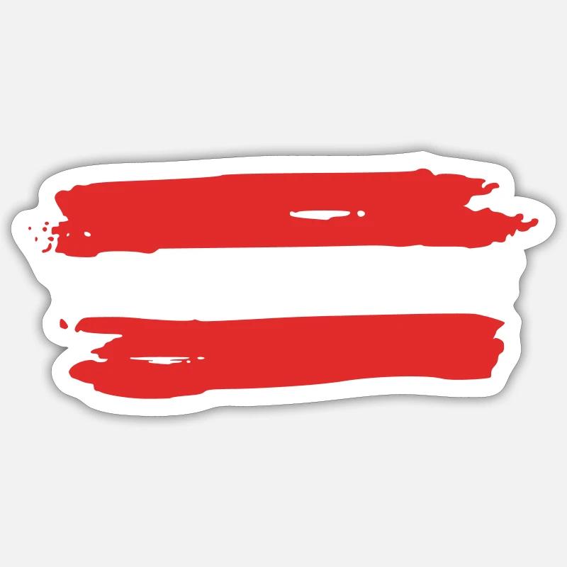 Austria Flag - Sticker size S (10 x 10 cm) - white matte