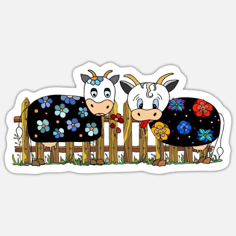 Cows - Sticker size S (10 x 10 cm) - white matte