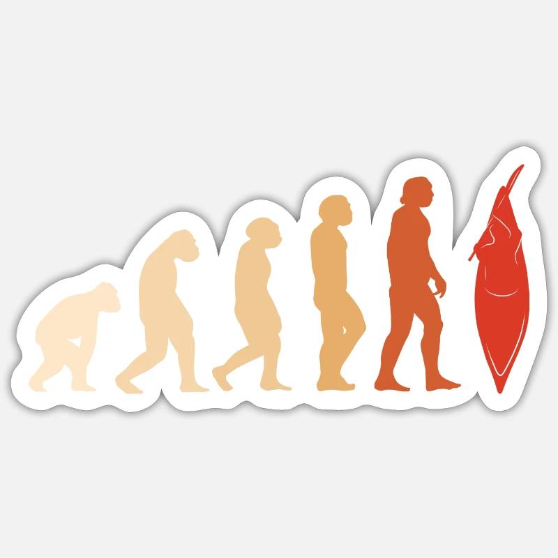 Kayaker Evolution Kayaking - Sticker Größe S (10 x 10 cm) - Mattweiß