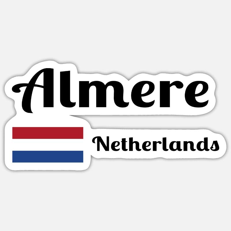Almere Pays-Bas - Imprimés élégants - Sticker taille S (10 x 10 cm) - blanc mat