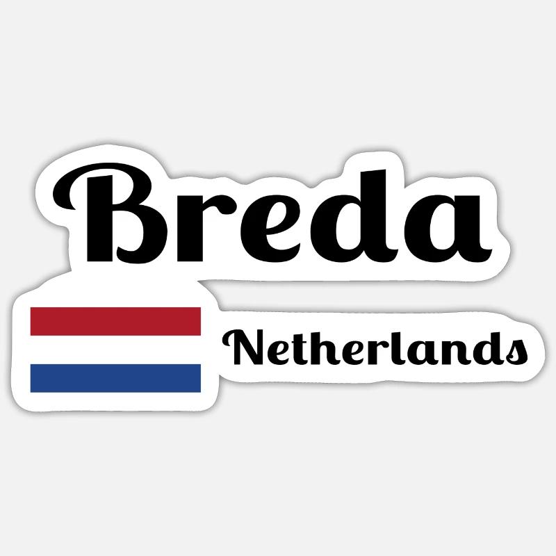 Breda Pays-Bas - Imprimés élégants - Sticker taille S (10 x 10 cm) - blanc mat