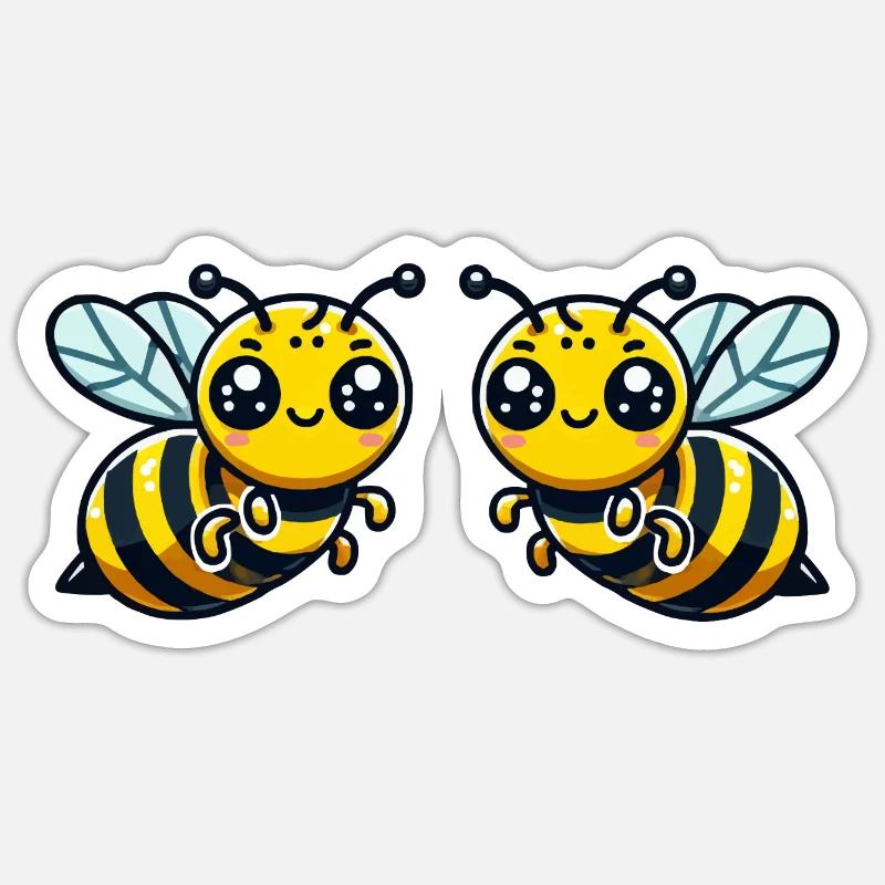 Guêpe abeille 2 - Sticker taille S (10 x 10 cm) - blanc mat