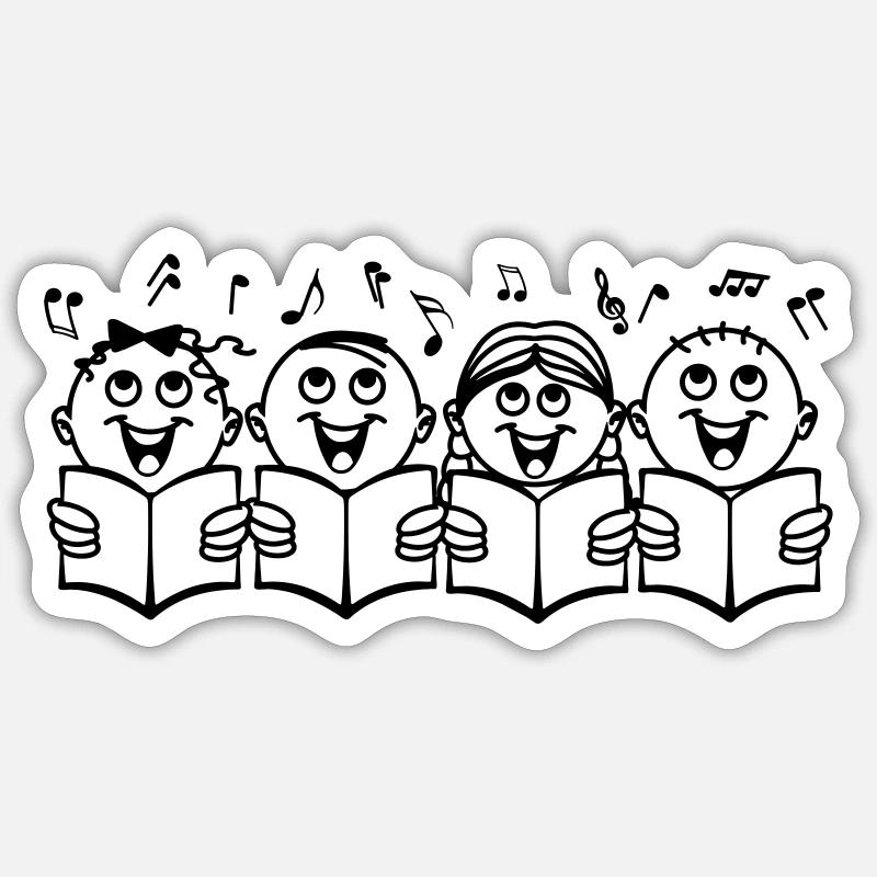 Kinderchor - Sticker Größe S (10 x 10 cm) - Mattweiß