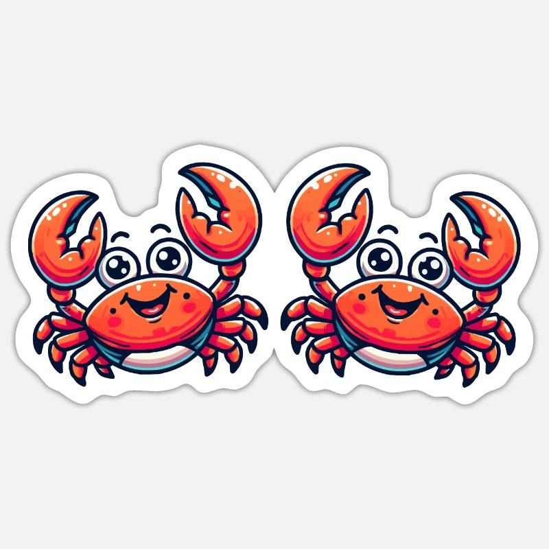 crab comic 2 - Sticker size S (10 x 10 cm) - white matte