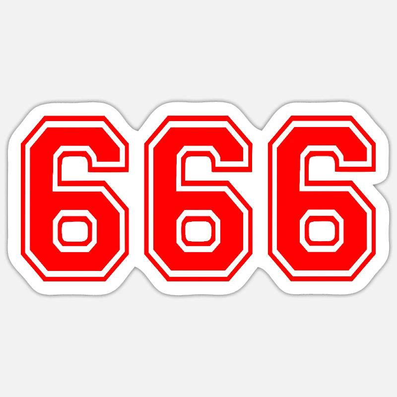 666 - Sticker taille S (10 x 10 cm) - blanc mat
