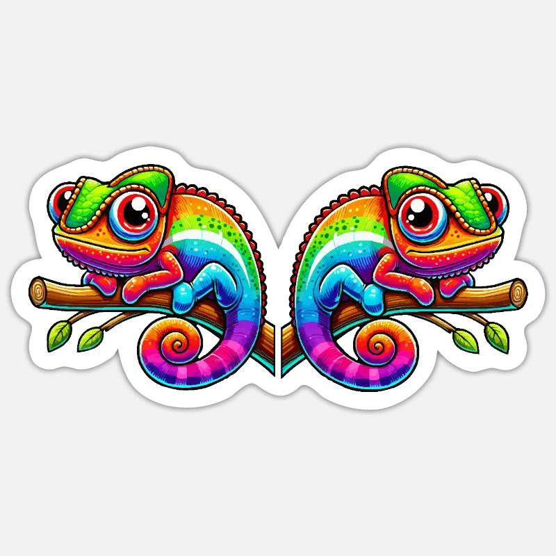 Bande dessinée Caméléon 2 - Sticker taille S (10 x 10 cm) - blanc mat