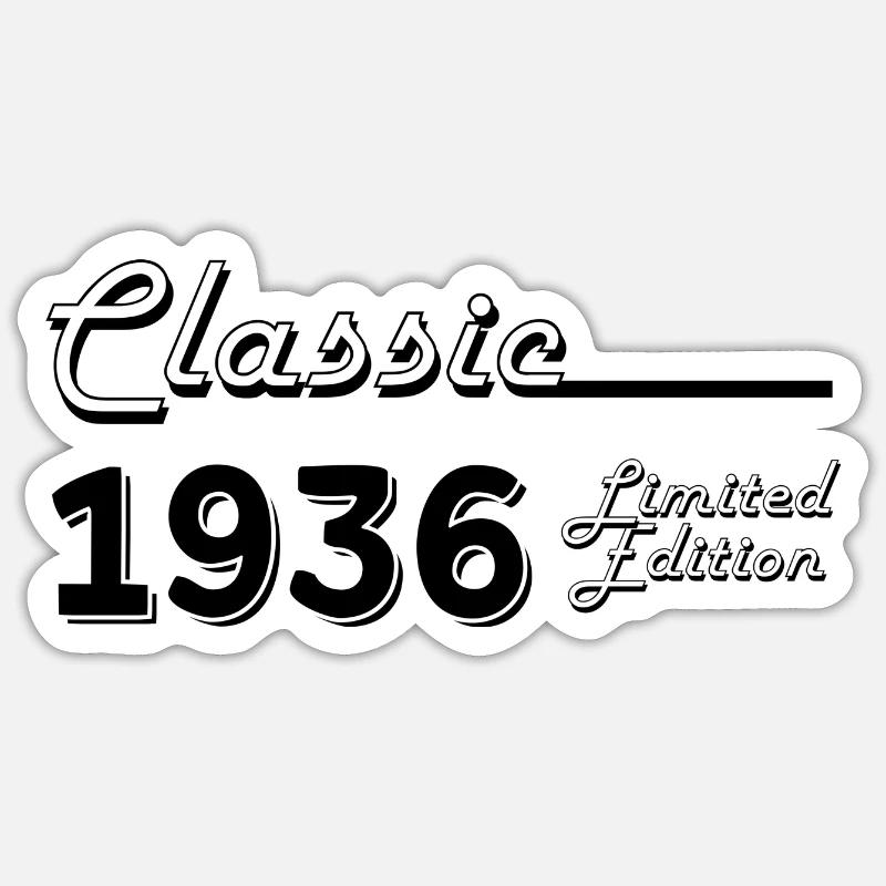 Classic 1936 édition limitée - Sticker taille S (10 x 10 cm) - blanc mat