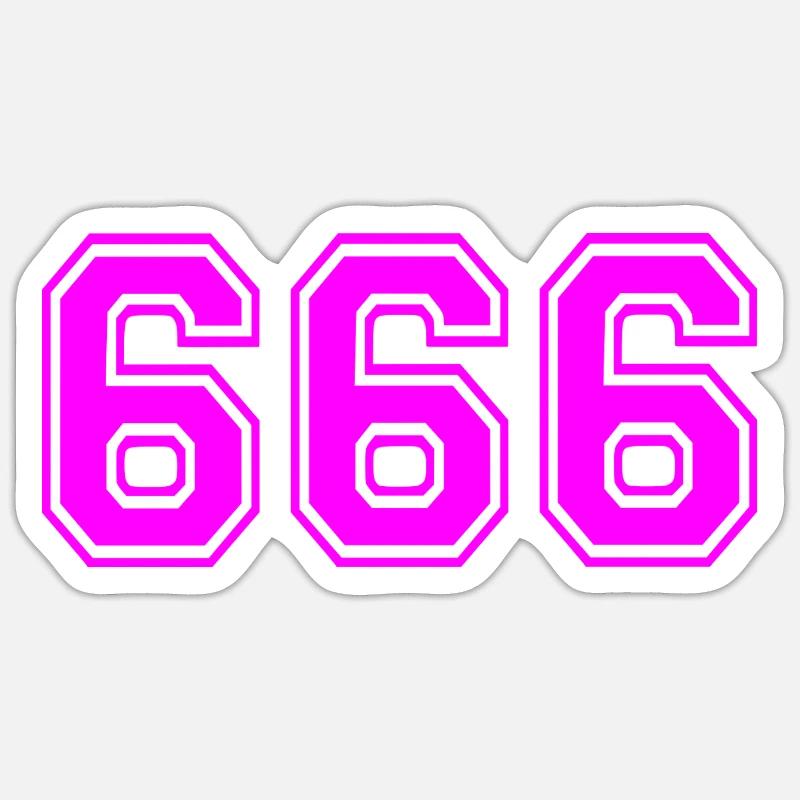 666 - Sticker taille S (10 x 10 cm) - blanc mat