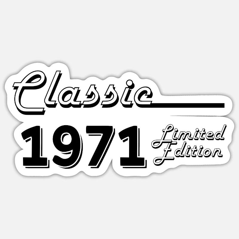 Classic 1971 édition limitée - Sticker taille S (10 x 10 cm) - blanc mat