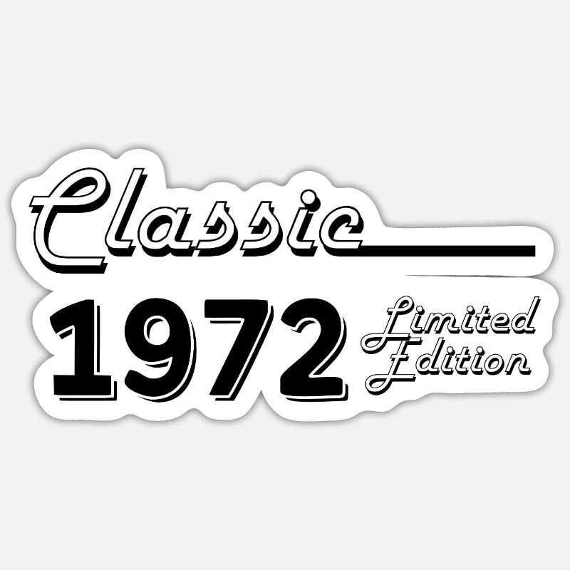 Classic 1972 édition limitée - Sticker taille S (10 x 10 cm) - blanc mat