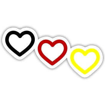 Deutschland Herzen Team - Sticker Größe S (10 x 10 cm) - Mattweiß - Vorne
