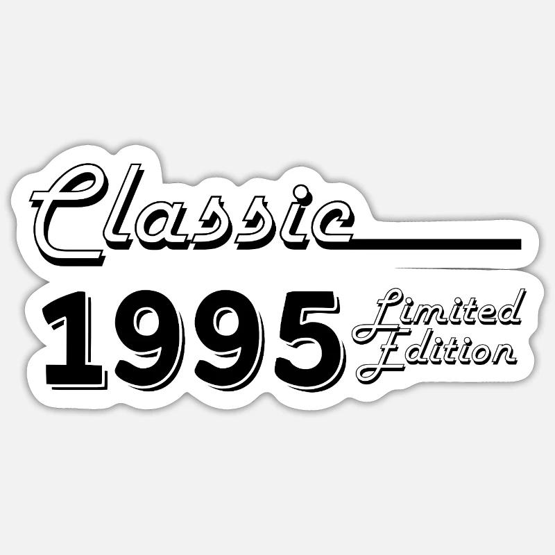 Classic 1995 édition limitée - Sticker taille S (10 x 10 cm) - blanc mat