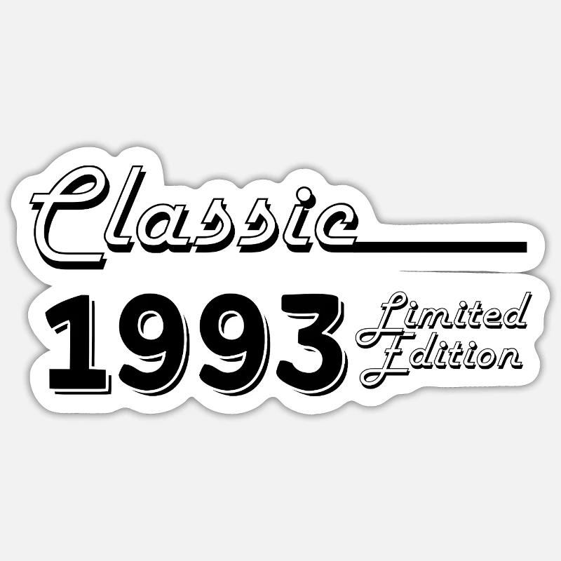 Classic 1993 édition limitée - Sticker taille S (10 x 10 cm) - blanc mat