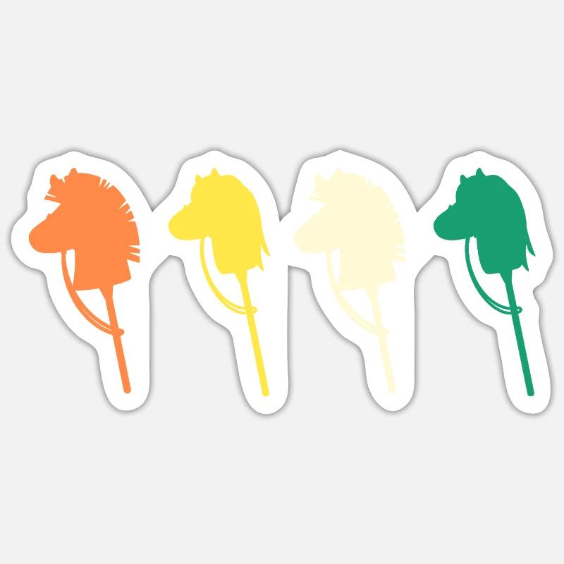 Steckenpferd Evolution Hobby Horsing - Sticker Größe S (10 x 10 cm) - Mattweiß