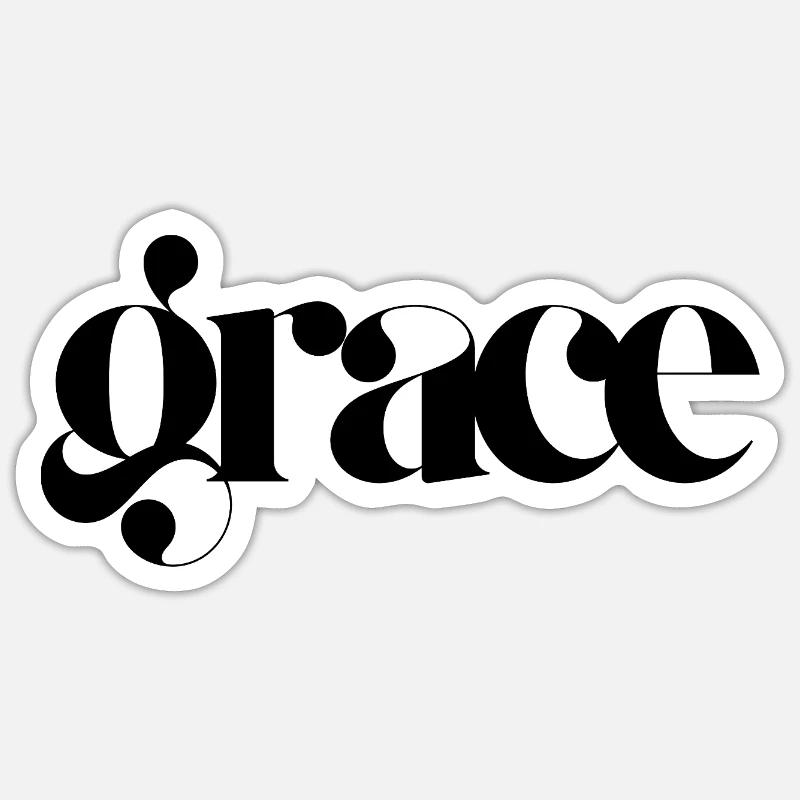 Grace - Sticker size S (10 x 10 cm) - white matte